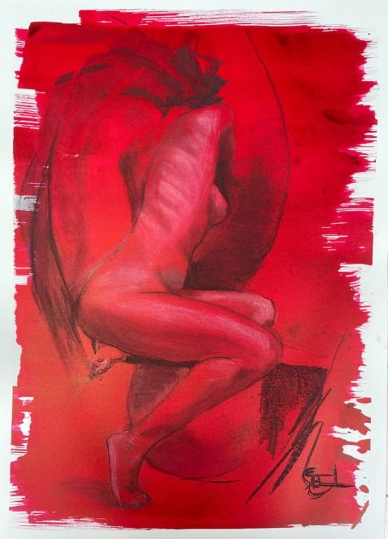 e motion  mixed media x42